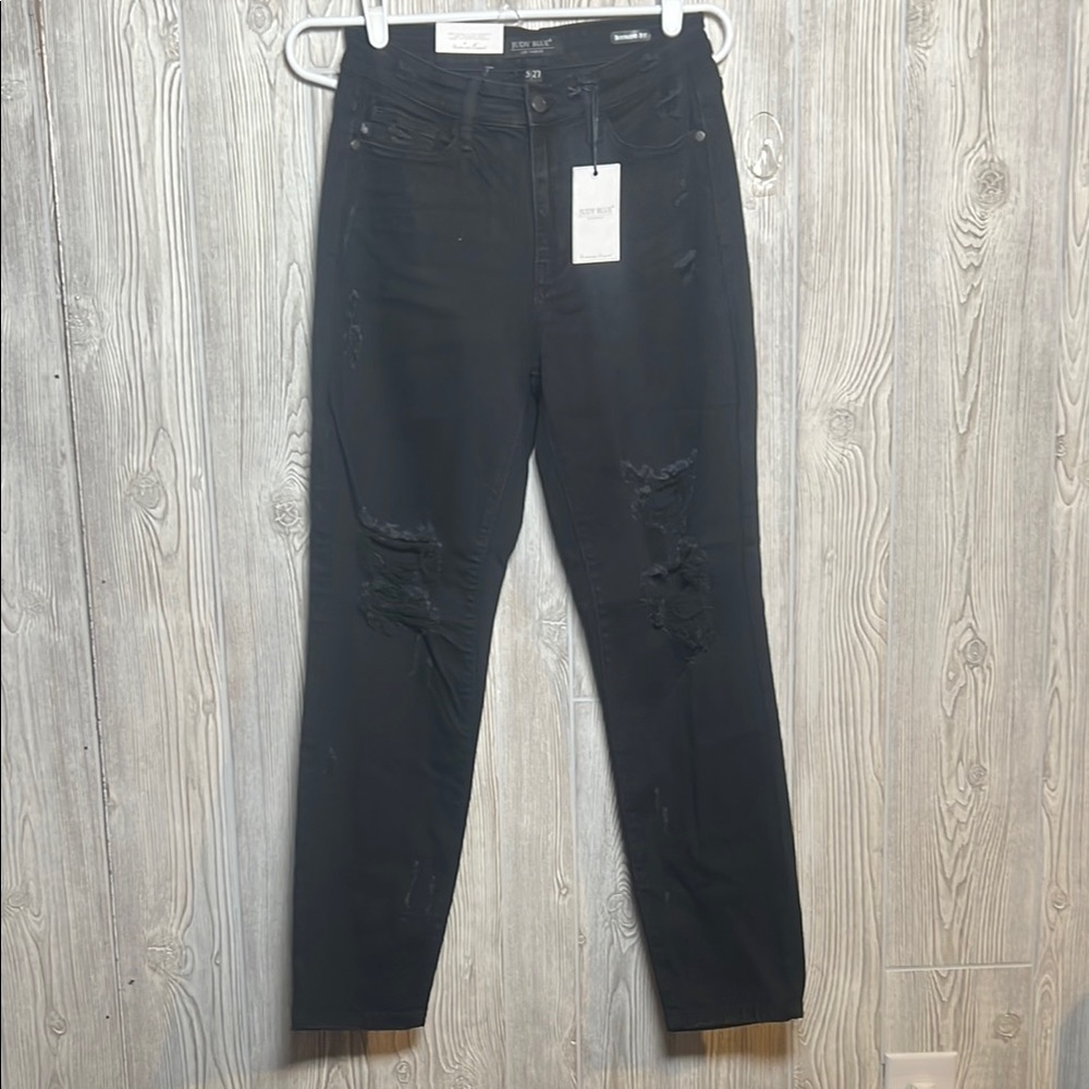 Judy Blue Jeans Size 5/27 High Rise Boyfriend Jeans Distressed Destroyed Women